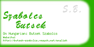 szabolcs butsek business card